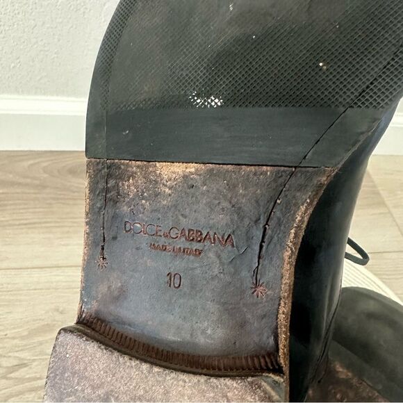 DOLCE & GABBANA‎ Mens Lace Up Black Leather Loafer Dress Shoes Size 10 Old Money main image 12